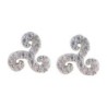 Boucle d oreille triskel en argent 925 Rhodie avec zirconium (1.4g). Livree en boite.