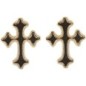 Boucle d oreille bouton croix orthodoxe en plaque or. Livre sans boite.