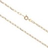 Chaine en plaque or maille forcat ovale limee, fermoir rond a ressort..