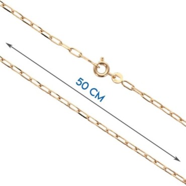 Chaine en plaque or maille forcat ovale limee, fermoir rond a ressort..