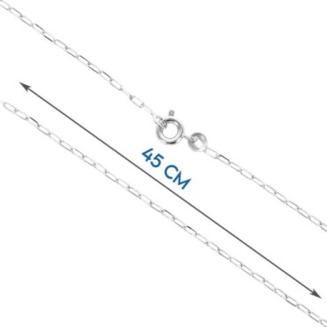 Chaine argent 925 °/°° maille forcat ovale limee fine, fermoir rond a ressort..