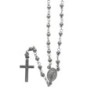 Chapelet en argent noir 925°/°° avec fermoir (7,30 g) grains Ø 2 mm croix plate. Livré en boite..