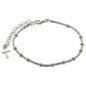 Bracelet dizainier en argent 925 °/°° ajustable sur chaîne serpent, grains Ø 3 mm (2,60 g), avec croix. Livré en boîte.