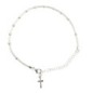 Bracelet dizainier en argent 925 °/°° ajustable sur chaîne serpent, grains Ø 3 mm (2,60 g), avec croix. Livré en boîte.