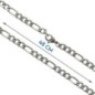 Chaine en acier inoxydable couleur argentée maille figaro largeur 5 mm, L. 48 cm..