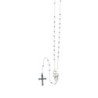 Chapelet en argent 925°/°° avec fermoir (6,70 g) grains ronds Ø 3 mm croix plate. Livré en boite..