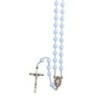 Chapelet sur chaine indecrochable, grains en plastique ronds Ø 7 mm, croix avec Christ..