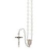 Chapelet sur chaine indecrochable, grains en plastique ronds Ø 7 mm, croix avec Christ..