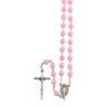 Chapelet sur chaine indecrochable, grains en plastique ronds Ø 7 mm, croix avec Christ..