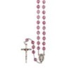 Chapelet sur chaine indecrochable, grains en plastique ronds Ø 7 mm, croix avec Christ..