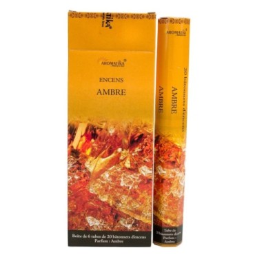 Bo-îte de 6 tubes Aromatika de 20 batônnets d'encens roulés à la main "Massala"  100% naturel (20 grammes)