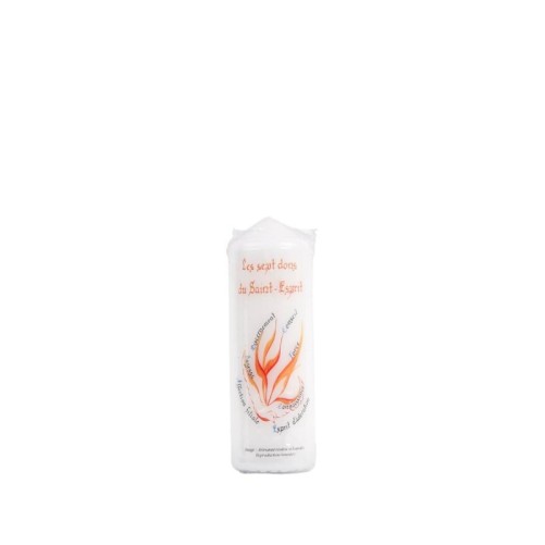 Bougie de confirmation blanche les 7 dons du saint Esprit. Plusieurs tailles..