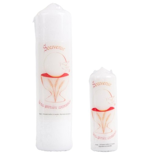 Bougie de ma premiere communion blanche. Plusieurs tailles.