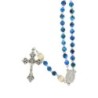 Chapelet grains tachetes, paters en bois, Ø 7 mm, fil en fibre synthetique, longueur au cœur 26 cm, croix avec Christ..