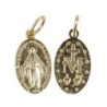 Medaille alliage metal/aluminium couleur doree de la Vierge Miraculeuse inscription en Francais, plusieurs tailles..