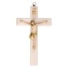 Crucifix en bois clair avec Christ en résine style bois, style bois..