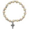 Bracelet sur élastique grains bois et métal forme rose. Differentes couleurs..