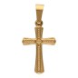 Croix de cou en acier inoxydable de couleur dorée en relief, H 1.90 cm.