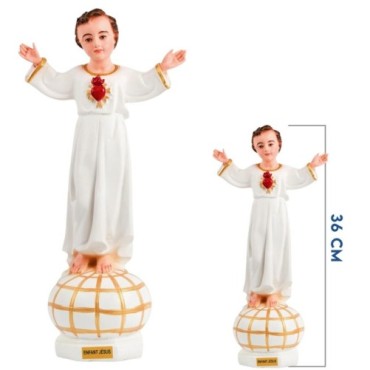Statue du Divin Enfant en couleur, en fibre de verre, pour intérieur et extérieur – Plusieurs tailles