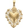 Pendentif de L'Ex-Voto en acier inoxydable de couleur dorée, H. 3.7 cm.