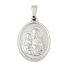 Médaille en acier inoxydable de couleur argenté, H. 2.1 cm. Existe avec différents Saints.