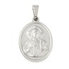 Médaille en acier inoxydable de couleur argenté, H. 2.1 cm. Existe avec différents Saints.