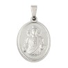 Médaille en acier inoxydable de couleur argenté, H. 2.1 cm. Existe avec différents Saints.
