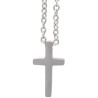 Collier avec chaîne et croix H. 1.5 cm en acier inoxydable de couleur argentée, L 45 cm ajustable.