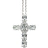 Collier avec chaine et croix H. 3 cm en laiton de couleur argentée. L 40 cm. Existe de différentes couleurs.