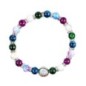 Bracelet sur élastique grains tachetés multicolores avec strass Ø 9 mm, résine V MIraculeuse......