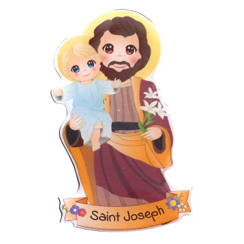 Magnet enfantin en résine souple, H. 8 cm, plusieurs saints disponibles