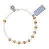Bracelet sur chaine grains rond en cristal Ø 4 mm avec médaille de la Vierge Miraculeuse- Différents Saints