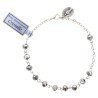 Bracelet sur chaine grains rond en cristal Ø 4 mm avec médaille de la Vierge Miraculeuse- Différents Saints