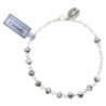 Bracelet sur chaine grains rond en cristal Ø 4 mm avec médaille de la Vierge Miraculeuse- Différents Saints