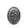 Plaque auto ovale H. 3.8 cm en metal couleur argentee. Plusieurs saints.