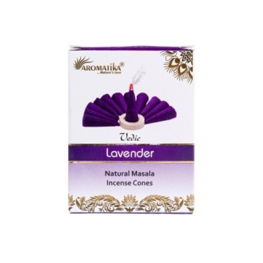 Boîte de 12 paquets de 10 cônes d'encens Aromatika Massala 100% naturel (17 grammes) avec brûleur..