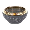 Brûle-encens en stéatite forme bol avec grille, H 4 cm, Ø 9 cm. Livré en boîte individuelle.