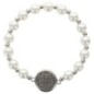 Bracelet sur élastique avec médaille de St Benoit argentée