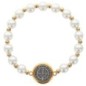 Bracelet sur élastique avec médaille de St Benoit dorée
