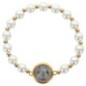 Bracelet sur élastique avec médaille de St Benoit dorée