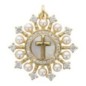 Pendentif en laiton doré grains imitation perle pierres OZ Ø 2.5 cm