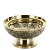 Brule encens en laiton ciselet avec grille, hauteur 12 cm, Ø 9.5 cm. Livre en boite individuelle.
