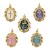 Médaille dentelé en laiton doré supérieur et coquille H.1.8 cm LOT DE 5 ASSORTIS