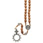 Chapelet de St Benoit sur corde grains bois ovale Ø 9 mm avec dizainier