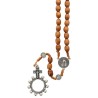 Chapelet de St Benoit sur corde grains bois ovale Ø 9 mm avec dizainier