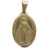 Médaille de la Vierge Miraculeuse inscription en Français de couleur dorée en acier inoxydable. H 2.2 cm