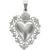 Pendentif de L'Ex-Voto en acier inoxydable de couleur argentée, H. 3.7 cm.