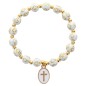 Bracelet sur élastique avec croix sur chaque grains Ø 7 mm