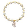 Bracelet sur élastique avec croix sur chaque grains Ø 7 mm