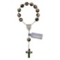 Dizainier sur chaine grains cloisonné en métal Ø 8 mm avec croix- Existe de différentes couleurs-